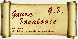 Gavra Kasalović vizit kartica